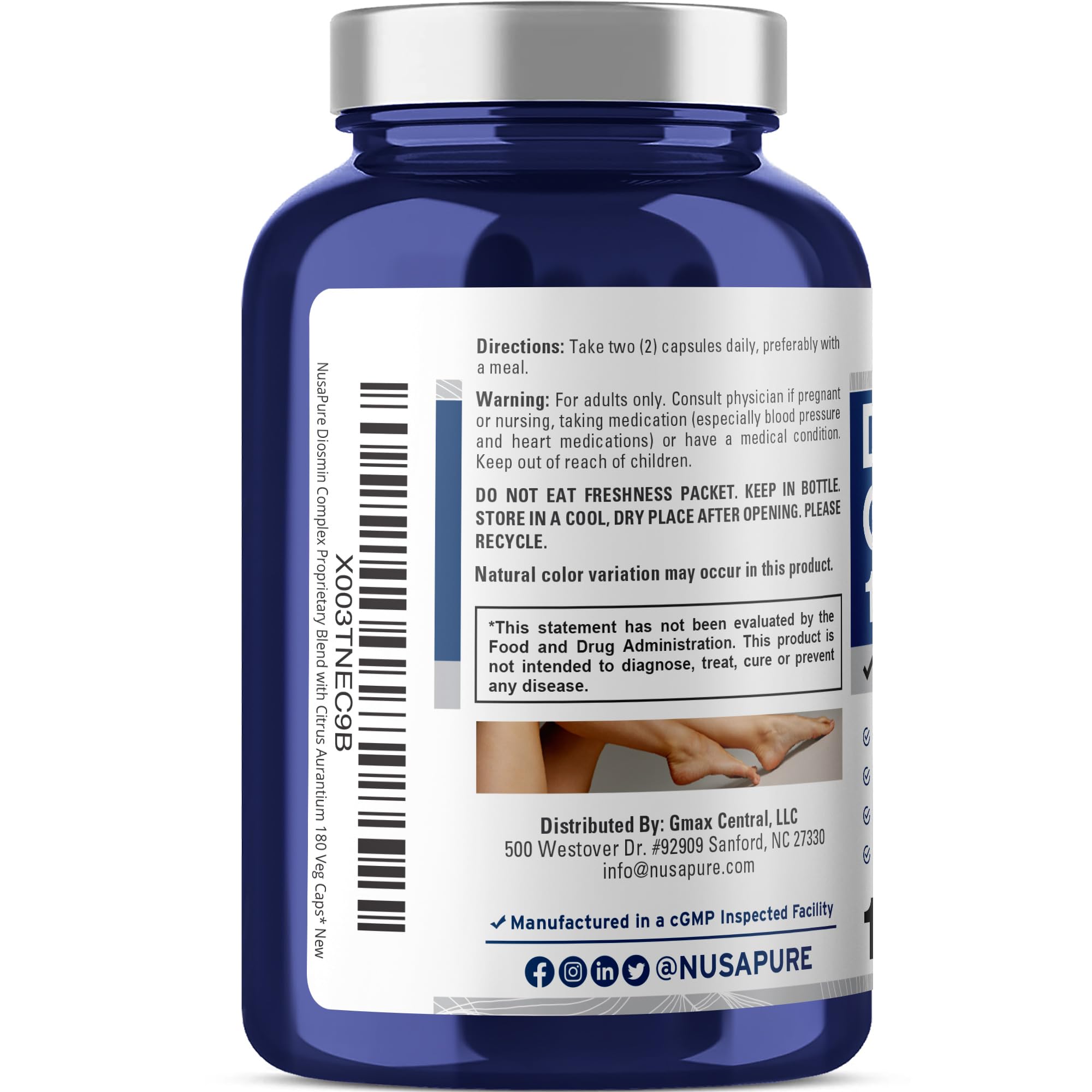 Diosmin Complex 1000mg Vegan Veggie Capsules Supplement