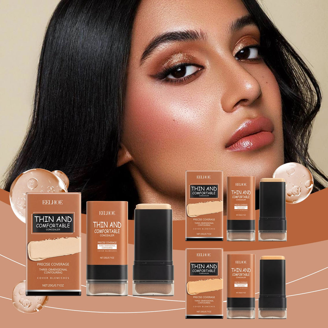 Lightweight Transparent Concealer Foundation Stick Long Lasting Natural Finish