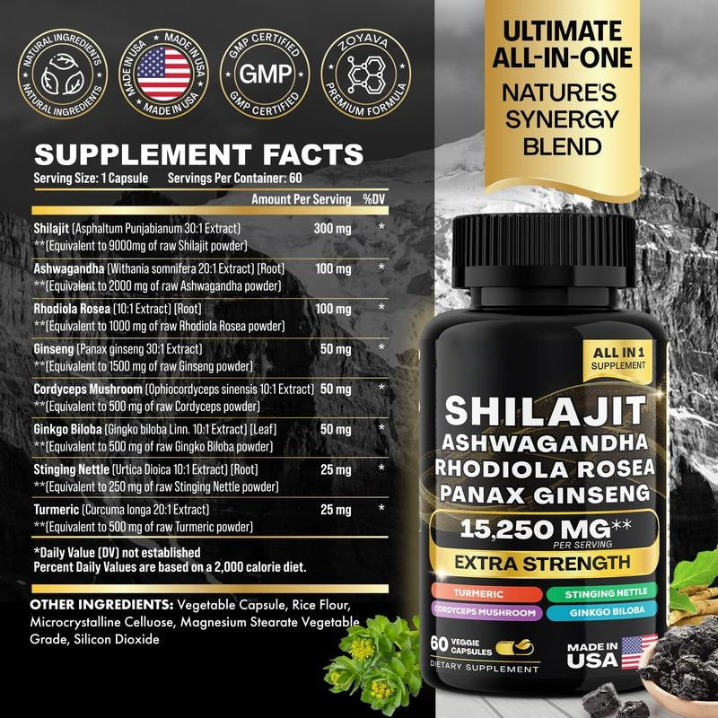 Sea Moss Shilajit Collagen Peptide 2 In 1 Capsules