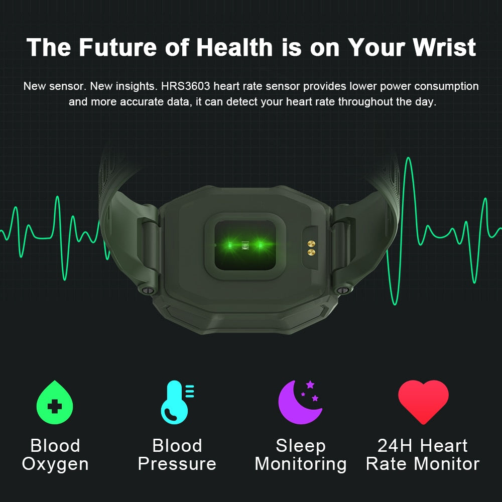 Rugged Smart Watch Waterproof Outdoor Fitness Tracker