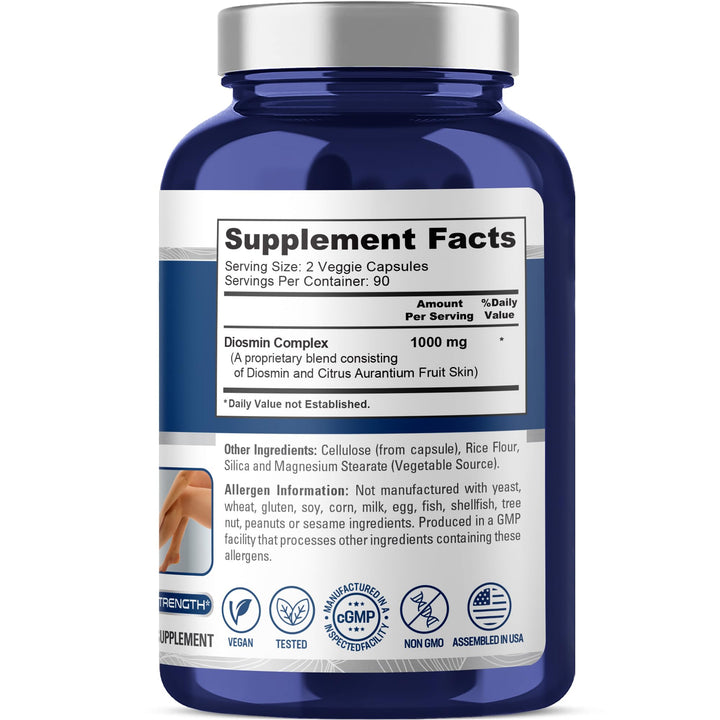 Diosmin Complex 1000mg Vegan Veggie Capsules Supplement