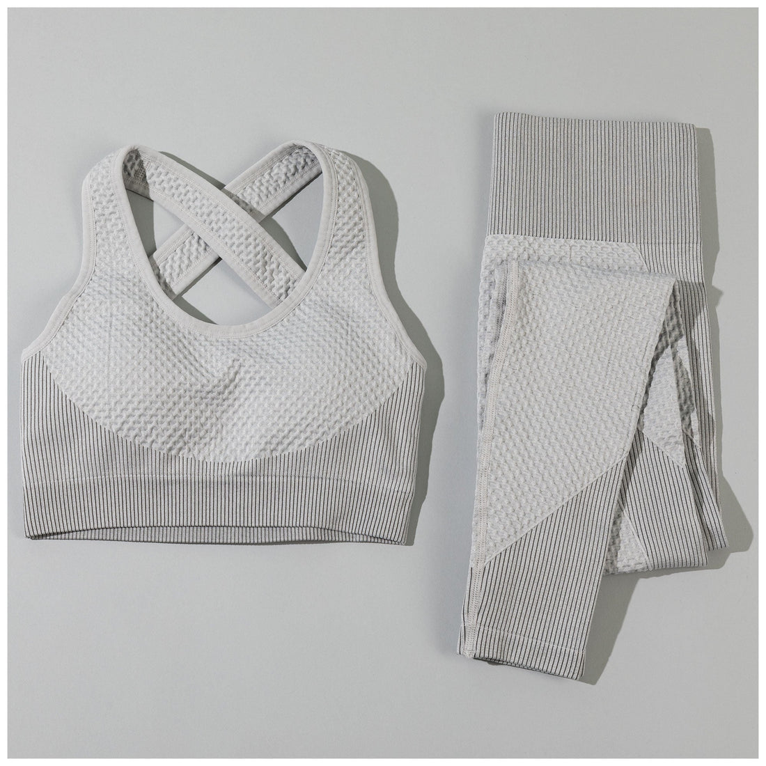 Textured Leggings Sports Bra Activewear Set Workout Outfit
