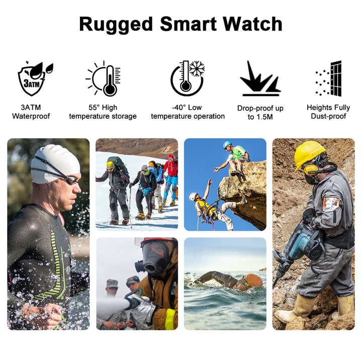 Rugged Smart Watch Waterproof Outdoor Fitness Tracker