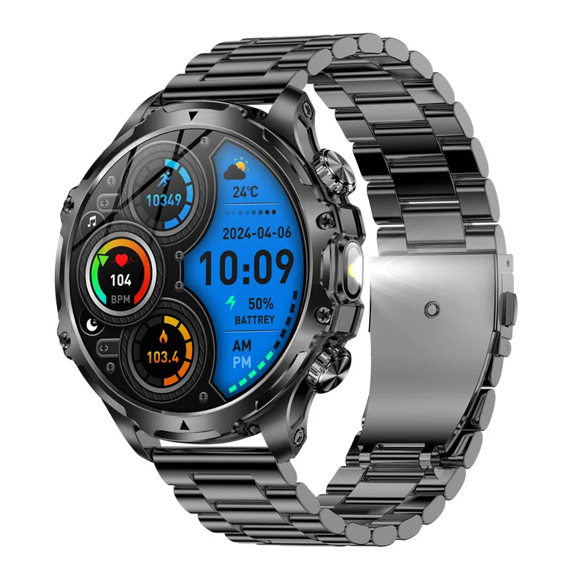 AK75 Smart Watch LED Flashlight Sports Fitness Tracker