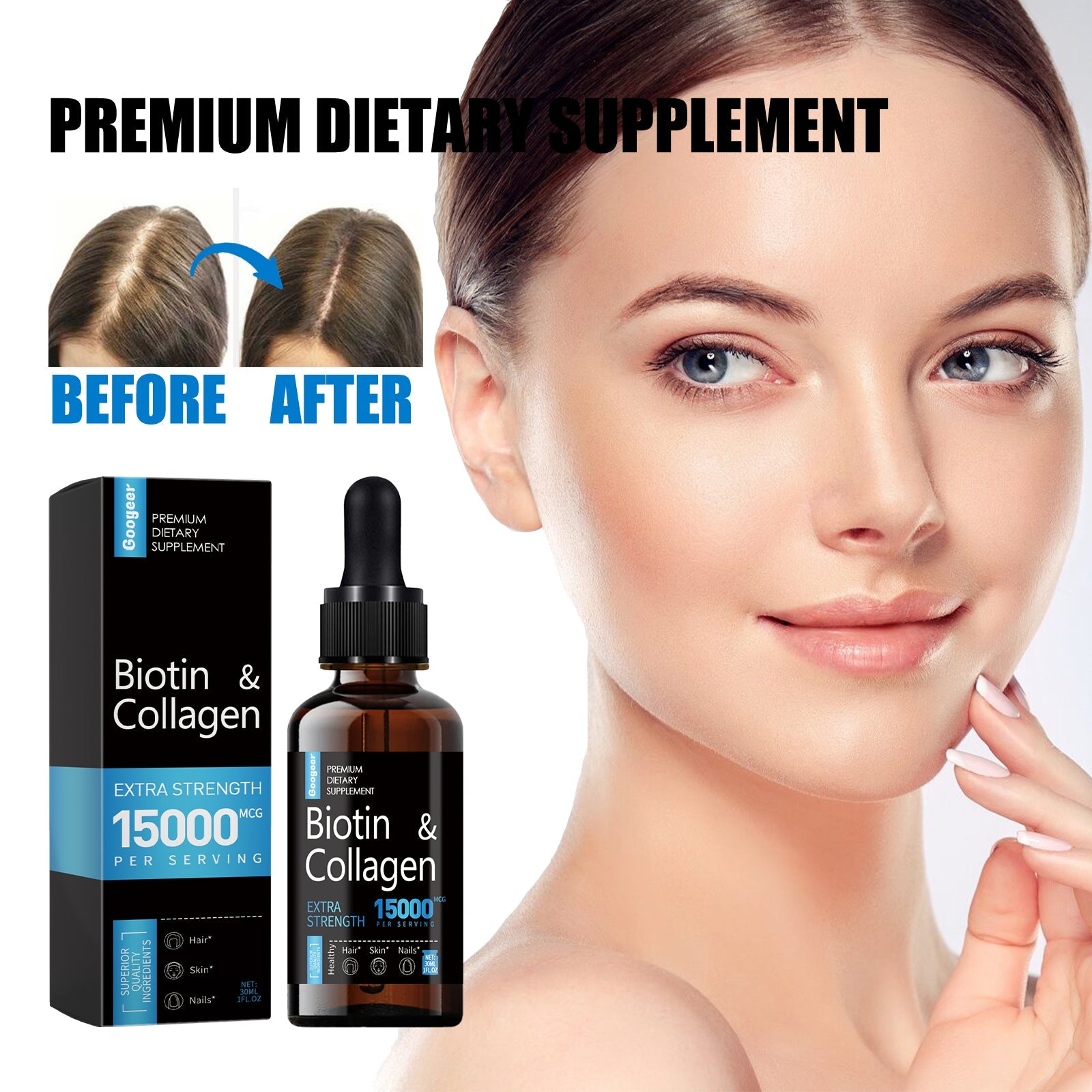 Premium Beauty Dietary Supplement Hair Skin Nail Wellness Formula