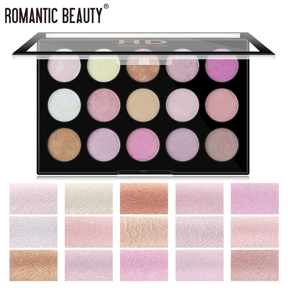 Romantic Beauty 15 Color Pearl Highlighter Makeup Palette
