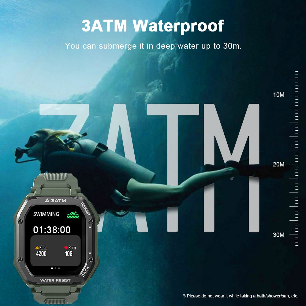 Rugged Smart Watch Waterproof Outdoor Fitness Tracker