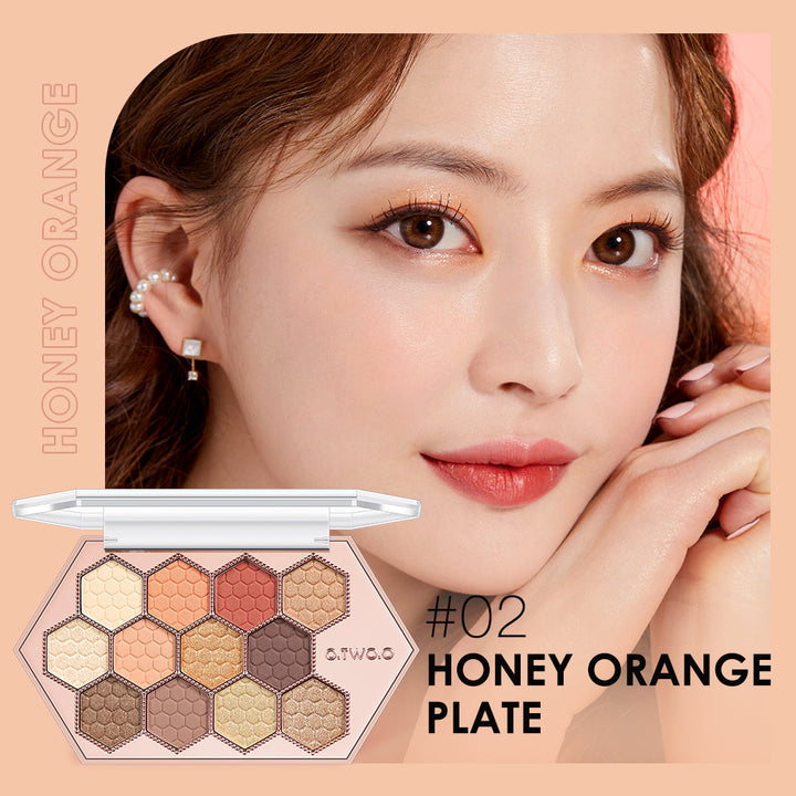 Honeycomb Hexagonal 12 Color Earth Tone Eyeshadow Palette