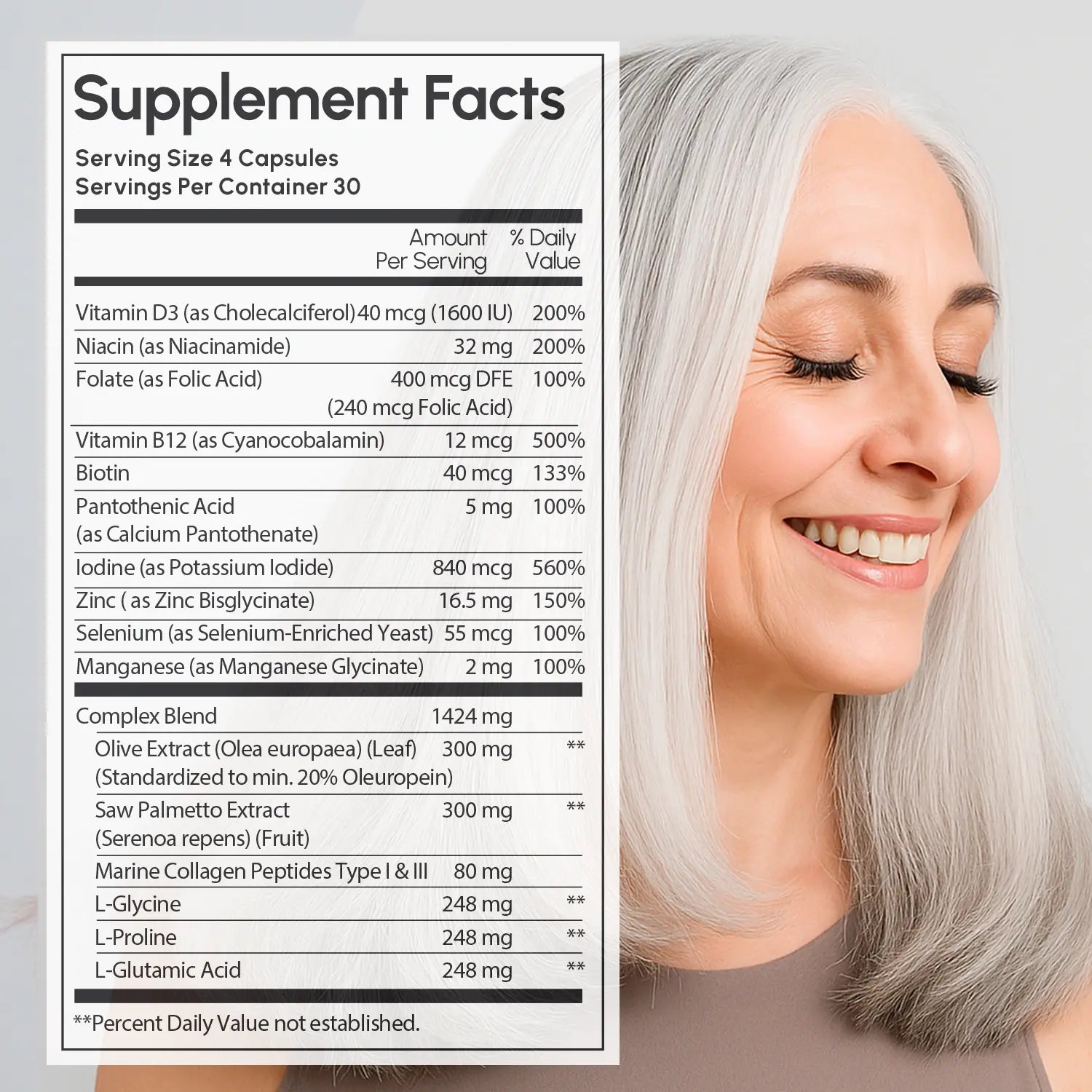 Collagen Hair Growth Complex Dietary Supplement Formula