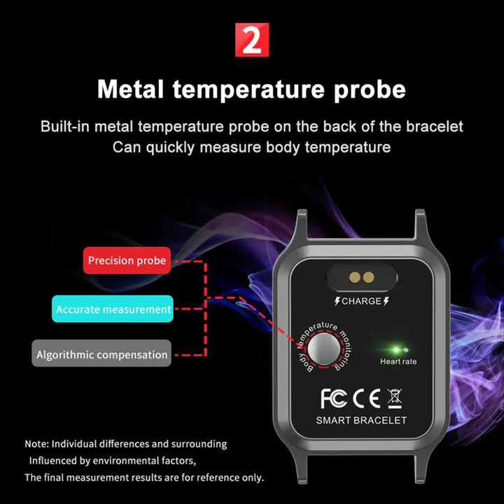 Smart Watch Body Temperature Heart Rate Tracker