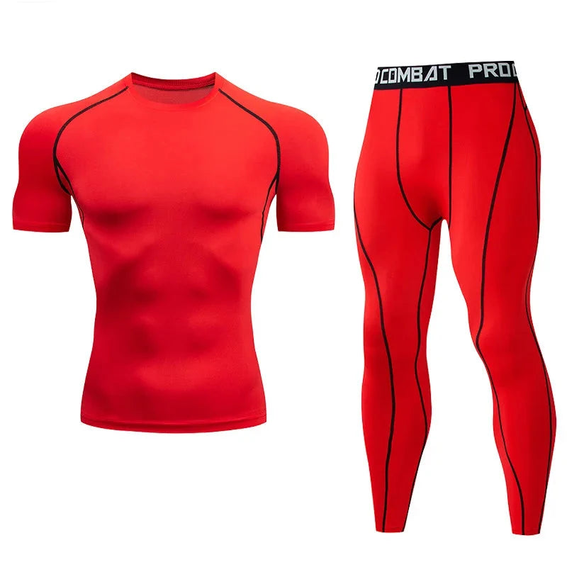 Men's Compression Fitness Gear Gym Workout Performance Wear