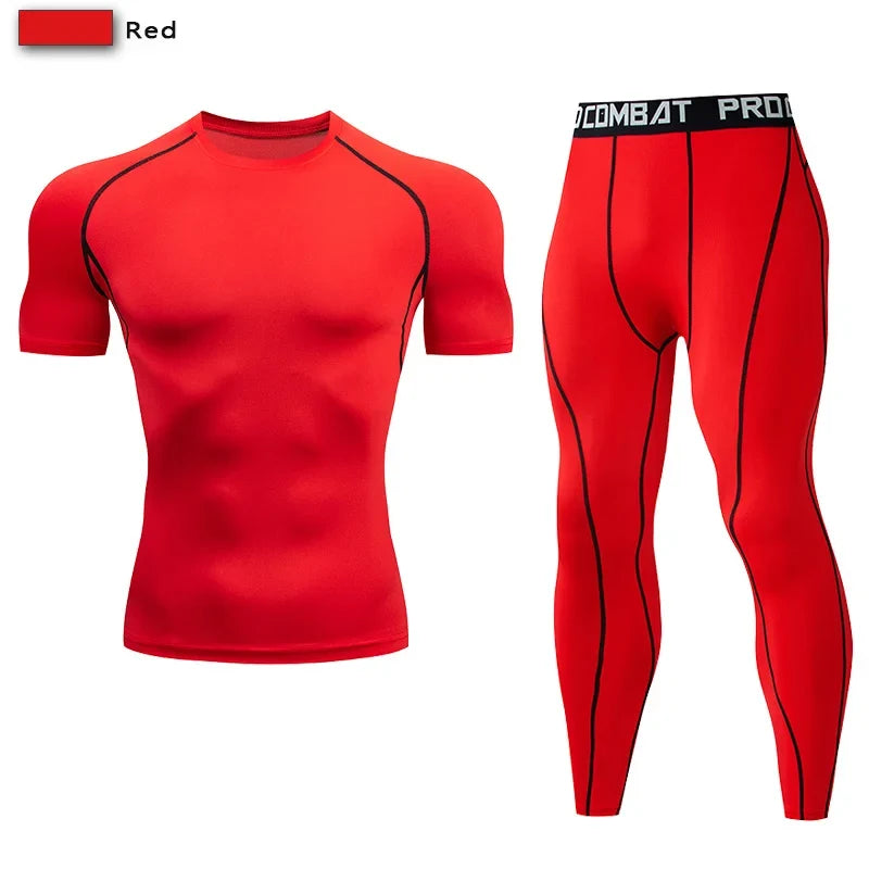 Men's Compression Sportswear Set Gym Workout Tracksuit Suit