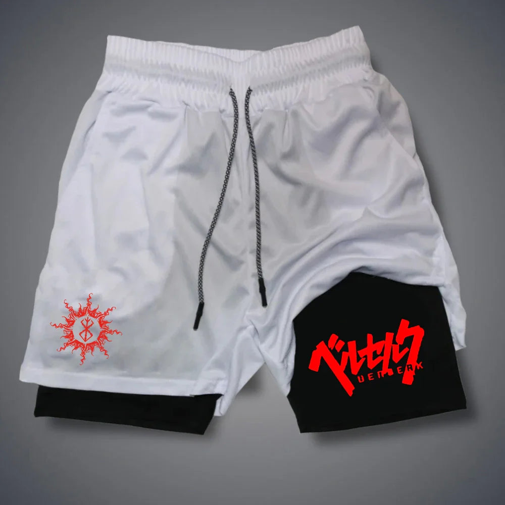 Men's 2 In 1 Compression Running Shorts Quick Dry