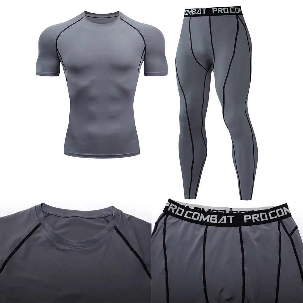 Men's Compression Fitness Gear Gym Workout Performance Wear