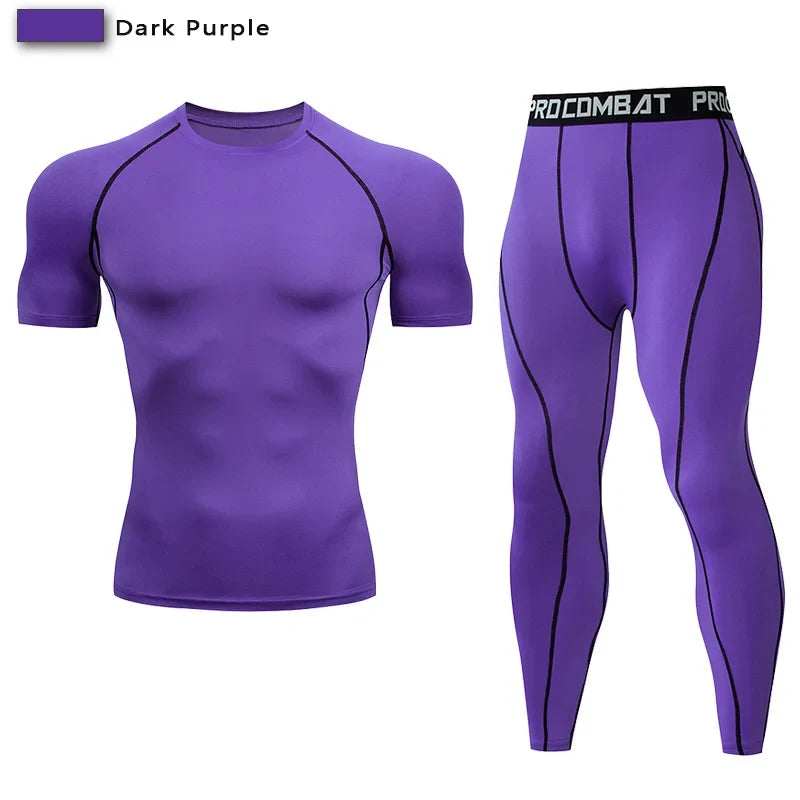Men's Compression Sportswear Set Gym Workout Tracksuit Suit