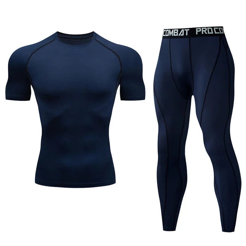 Men's Compression Fitness Gear Gym Workout Performance Wear
