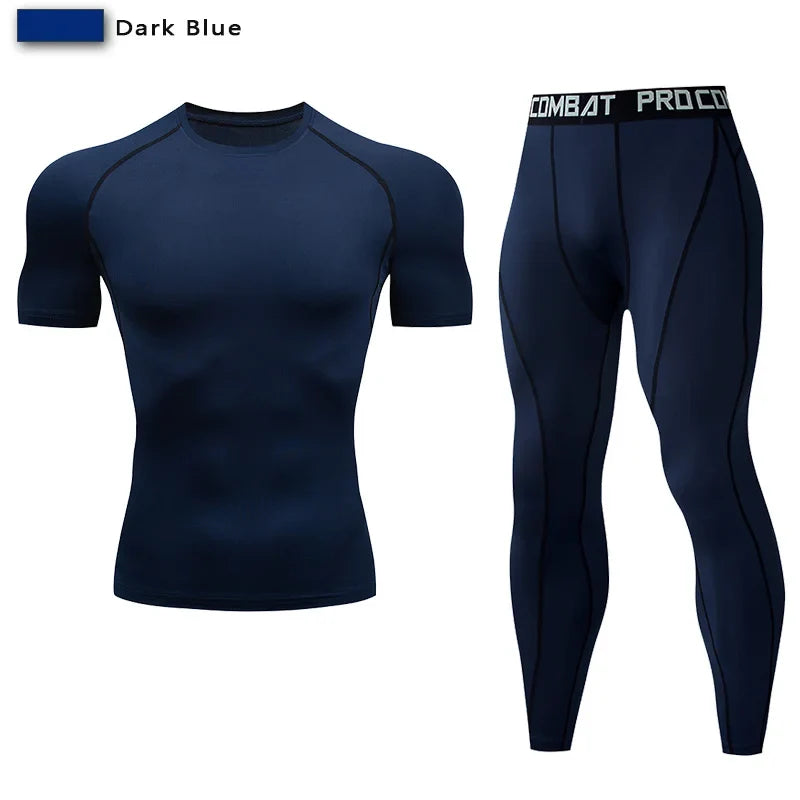 Men's Compression Sportswear Set Gym Workout Tracksuit Suit
