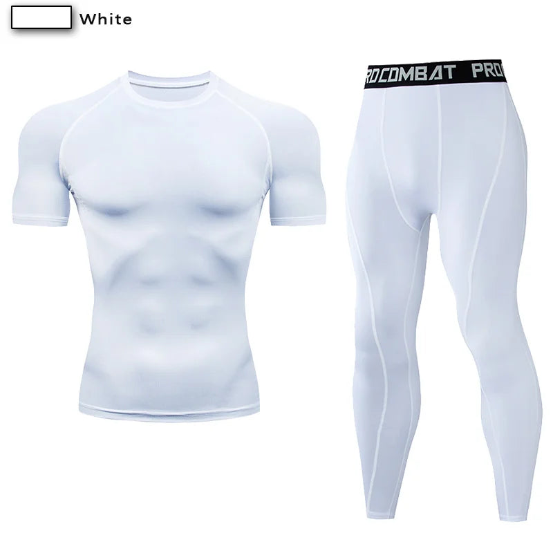 Men's Compression Sportswear Set Gym Workout Tracksuit Suit