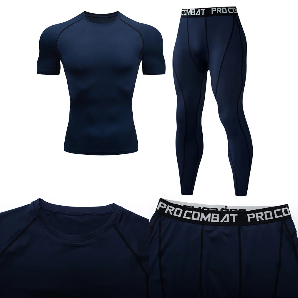 Men's Compression Fitness Gear Gym Workout Performance Wear