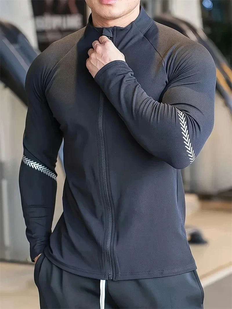 Men's Compression Sports Jacket Quick Dry Gym Running