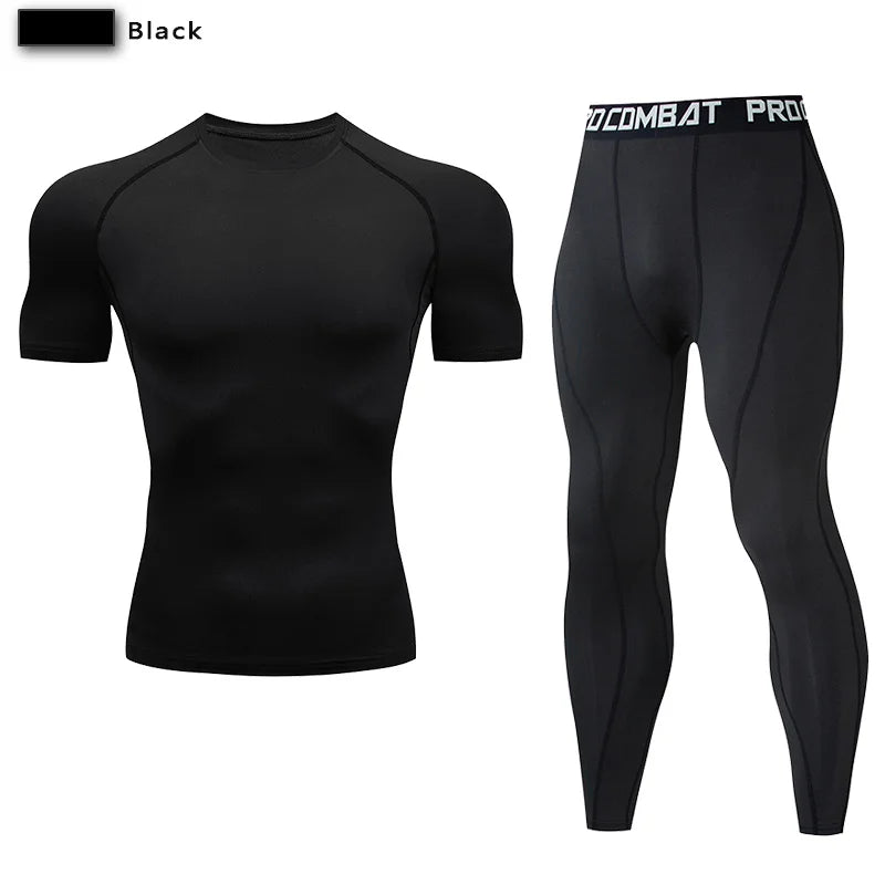Men's Compression Sportswear Set Gym Workout Tracksuit Suit