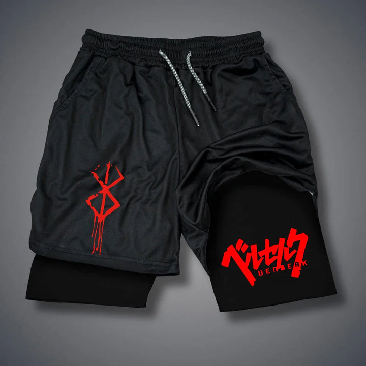 Men's 2 In 1 Compression Running Shorts Quick Dry