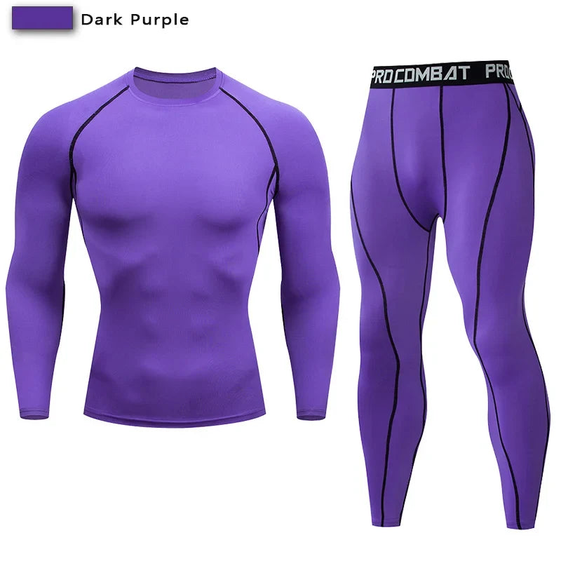 Men's Compression Sportswear Set Gym Workout Tracksuit Suit