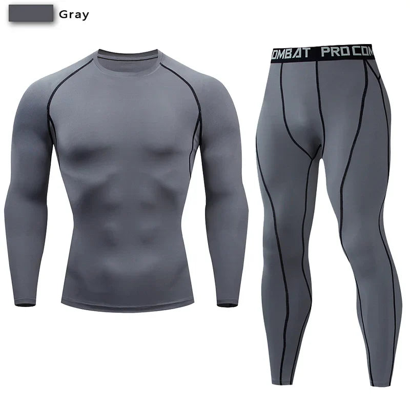 Men's Compression Sportswear Set Gym Workout Tracksuit Suit
