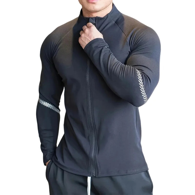 Men's Compression Sports Jacket Quick Dry Gym Running