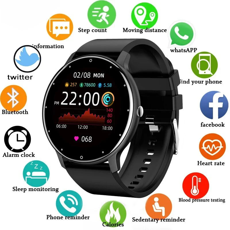 Fashion Smart Watch Full Touch Screen IP68 Fitness Tracker
