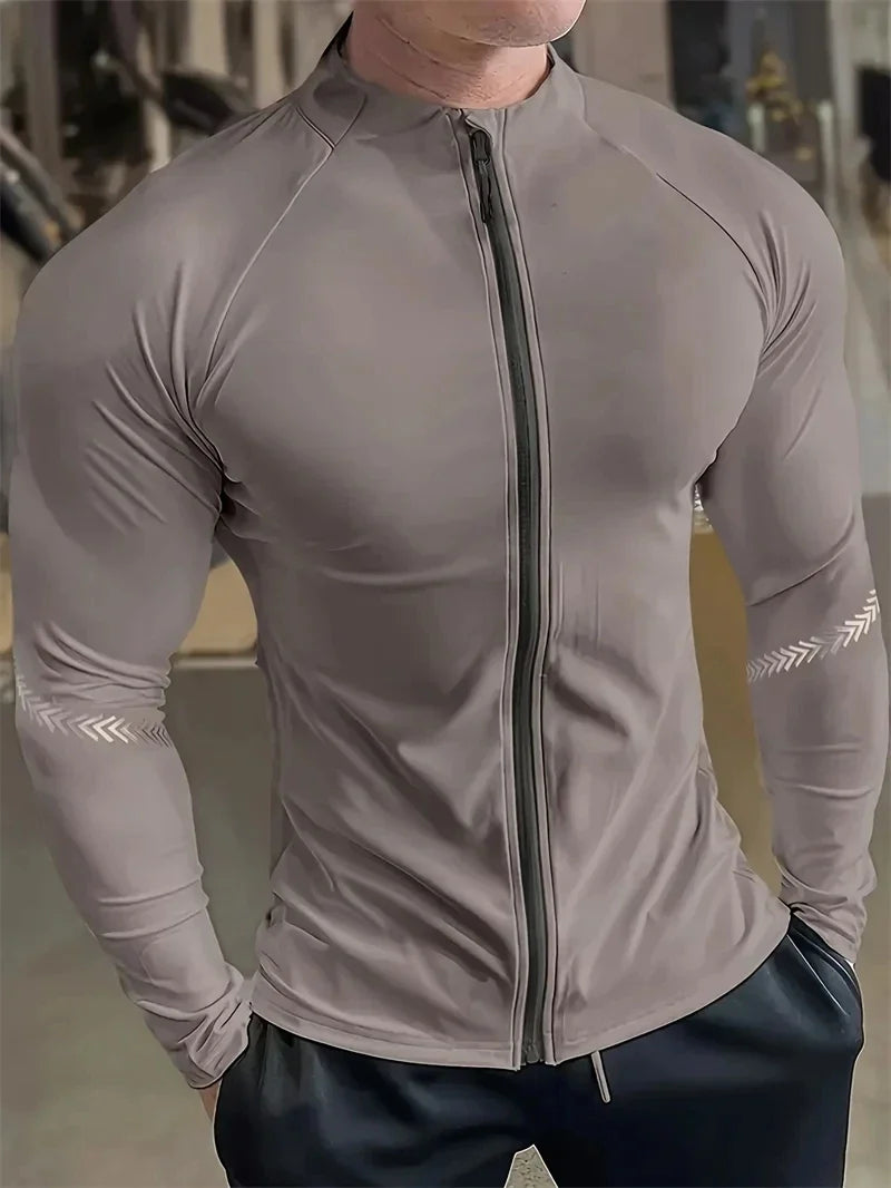 Men's Compression Sports Jacket Quick Dry Gym Running