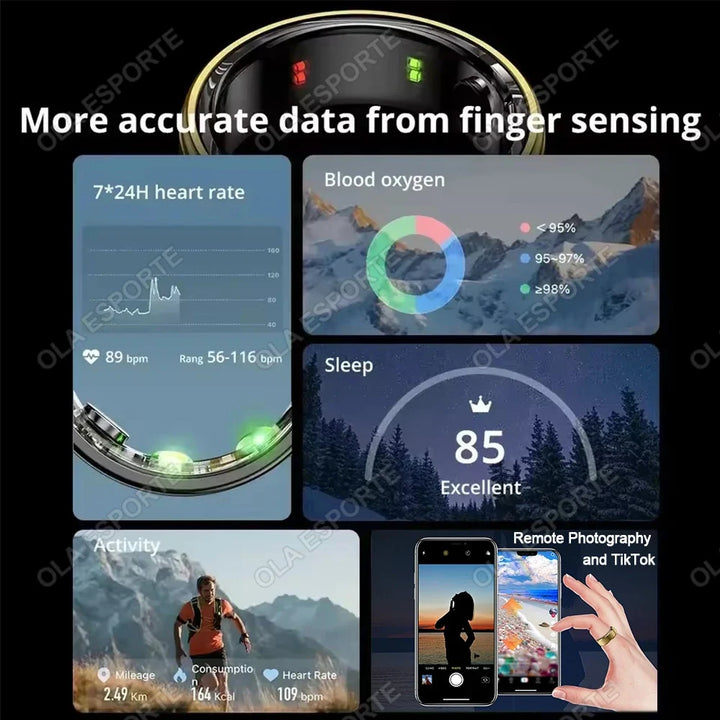 2026 Smart Ring Heart Rate Sleep Monitoring Waterproof