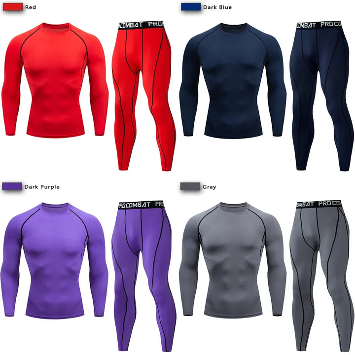 Men's Compression Sportswear Set Gym Workout Tracksuit Suit