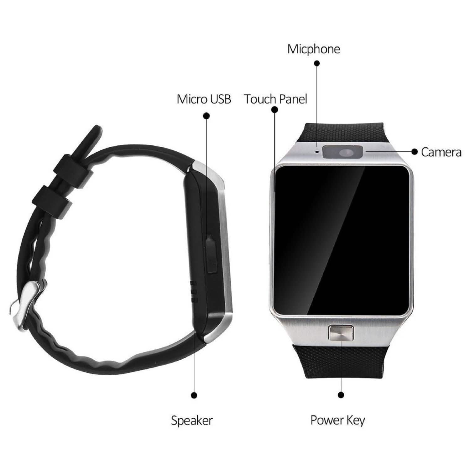 Bluetooth Smart Watch Camera Activity Tracker Phone Sync