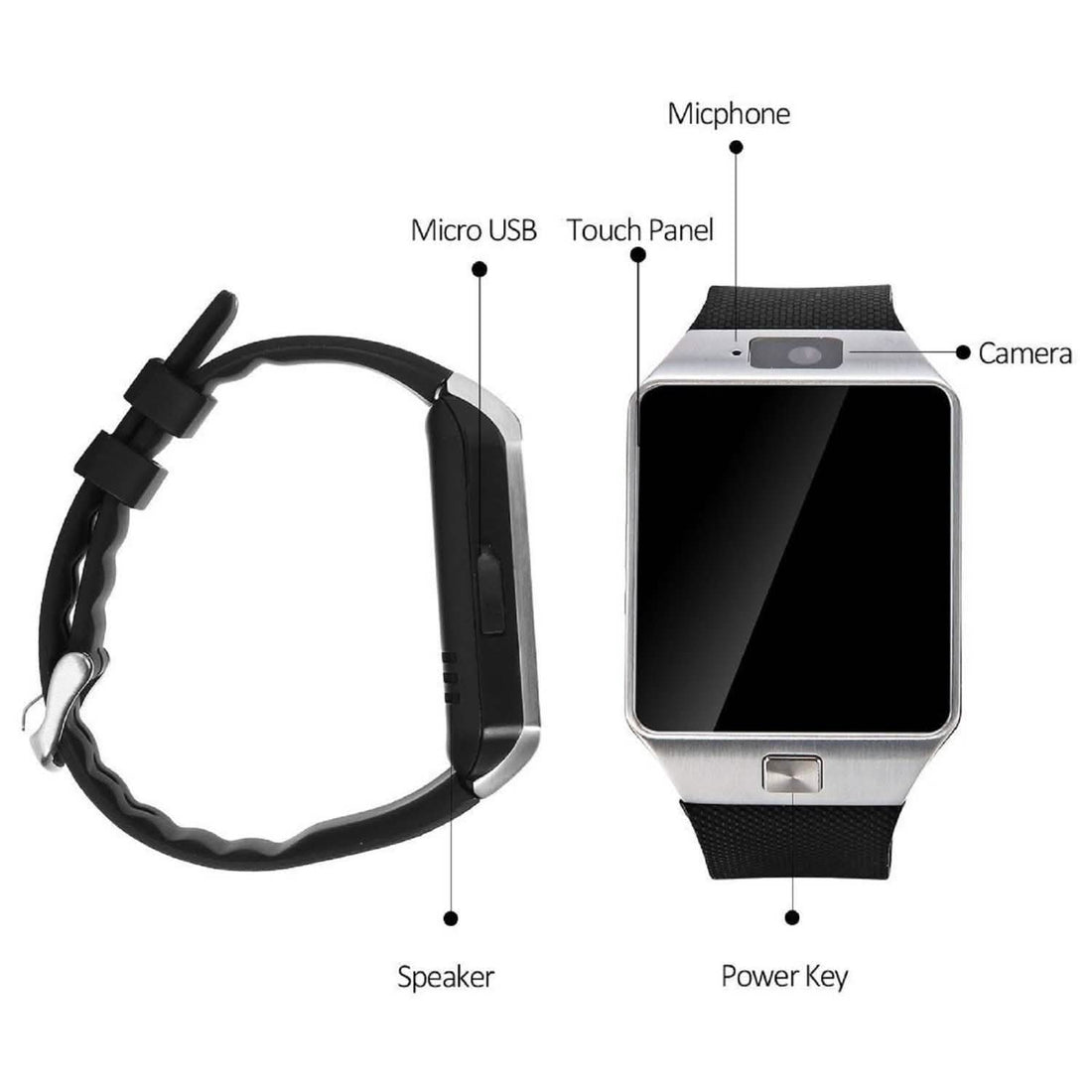 Bluetooth Smart Watch Camera Activity Tracker Phone Sync